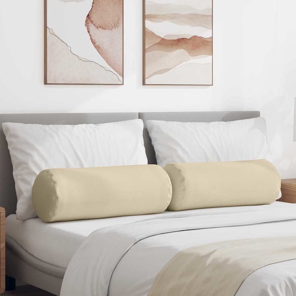 VidaXL Nackenkissen 2 Stück Creme ø 25 x 70 cm Stoff