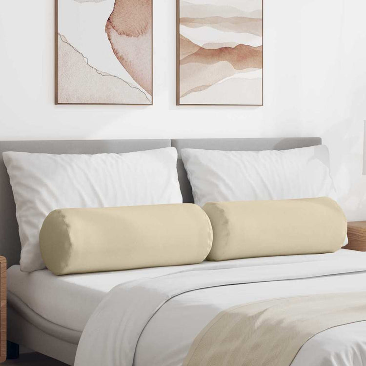 VidaXL Nackenkissen 2 Stück Creme ø 25 x 70 cm Stoff