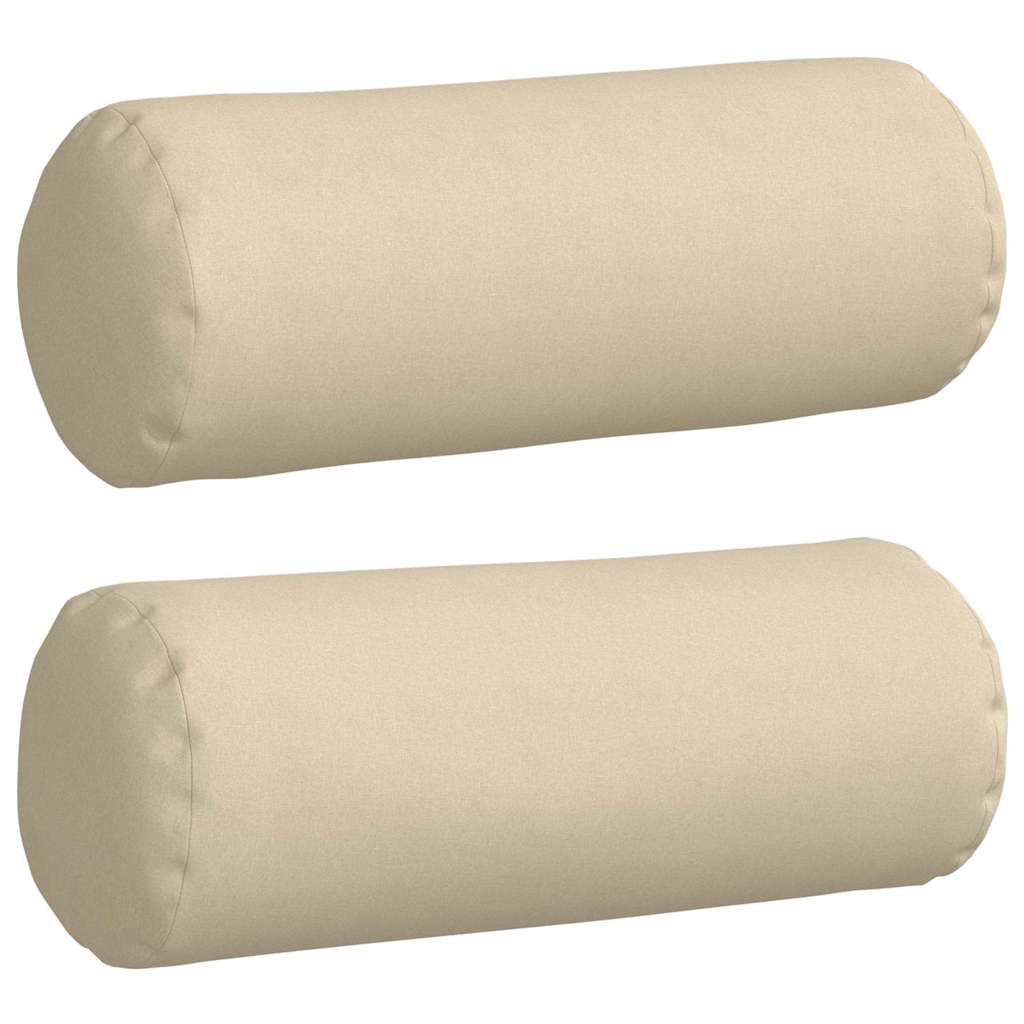 VidaXL Nackenkissen 2 Stück Creme ø 25 x 70 cm Stoff