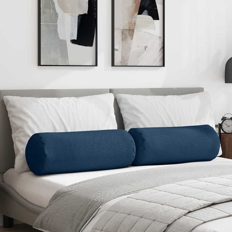 VidaXL Nackenkissen 2 Stück blau ø 25 x 70 cm Stoff