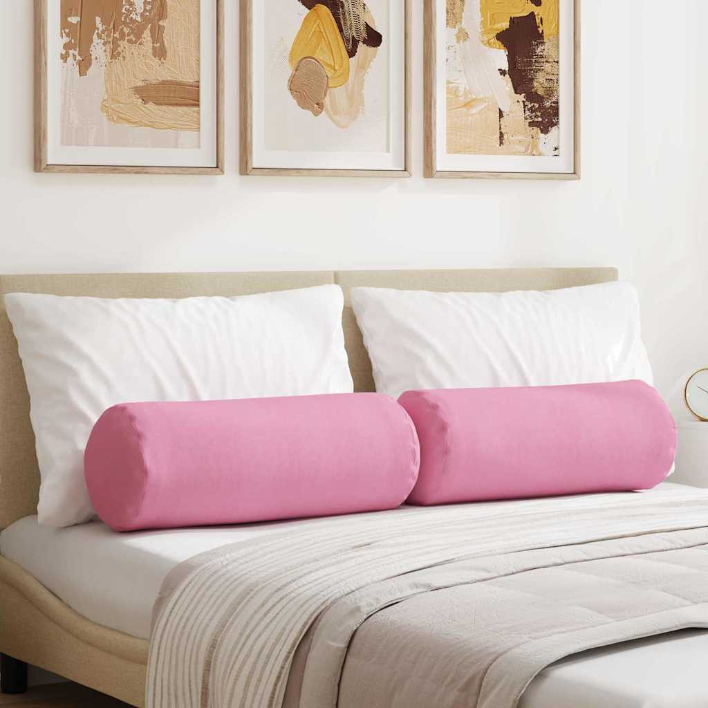 VidaXL Nackenkissen 2 Stück rosa ø 25 x 70 cm Stoff