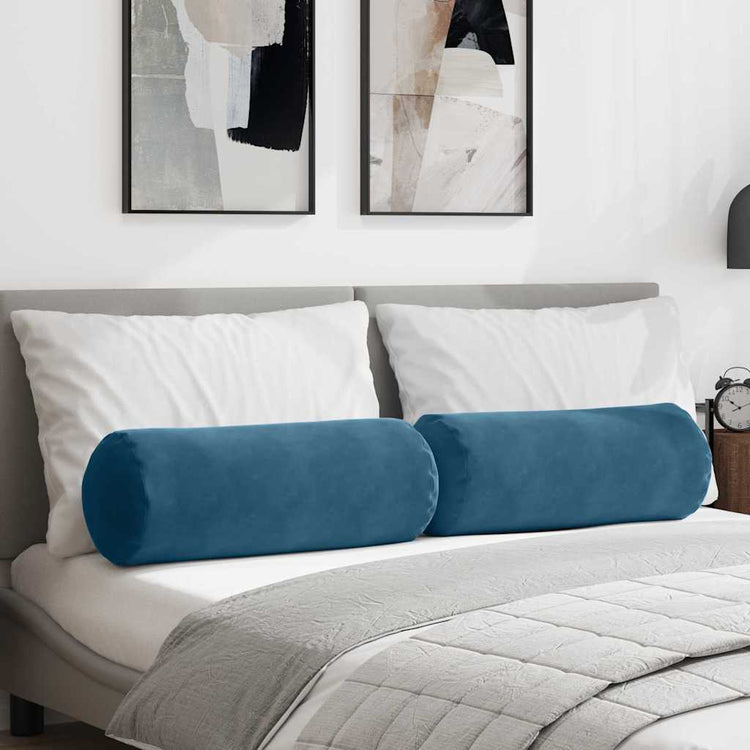 Vidaxx Nackenkissen 2 Stück blau ø 25 x 70 cm Cordstoff