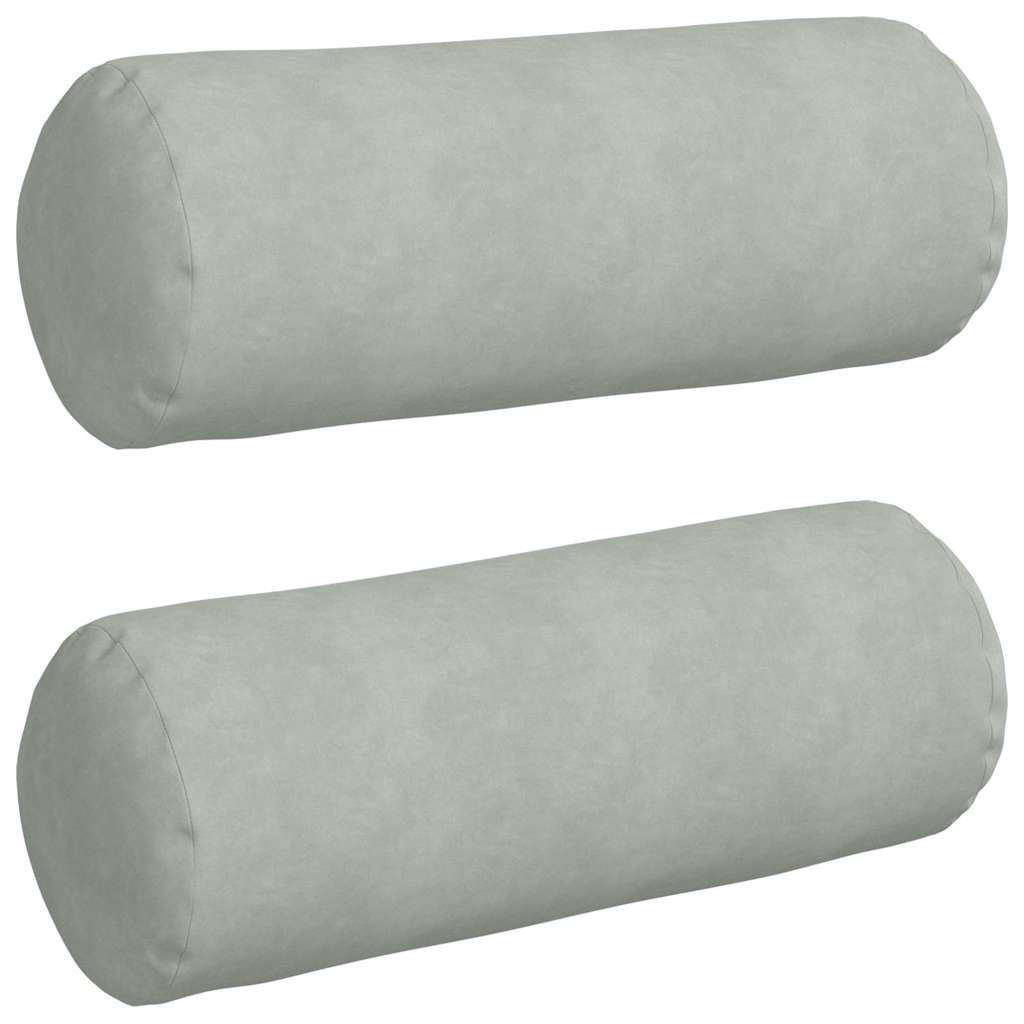 VidaXL Nackenkissen 2 Stück hellgrau ø 25 x 70 cm Cordstoff