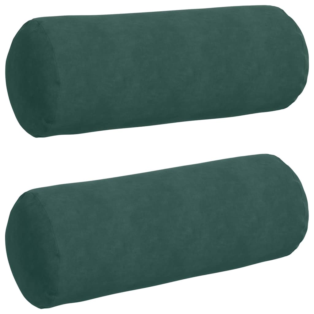 VidaXL Nackenkissen 2 Stück dunkelgrün ø 25 x 70 cm Cordstoff