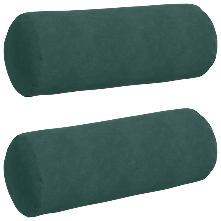 VidaXL Nackenkissen 2 Stück dunkelgrün ø 25 x 70 cm Cordstoff