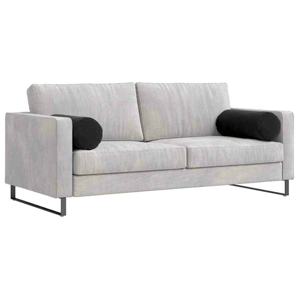 VidaXL Nackenkissen 2 Stück schwarz ø 25 x 70 cm Cordstoff