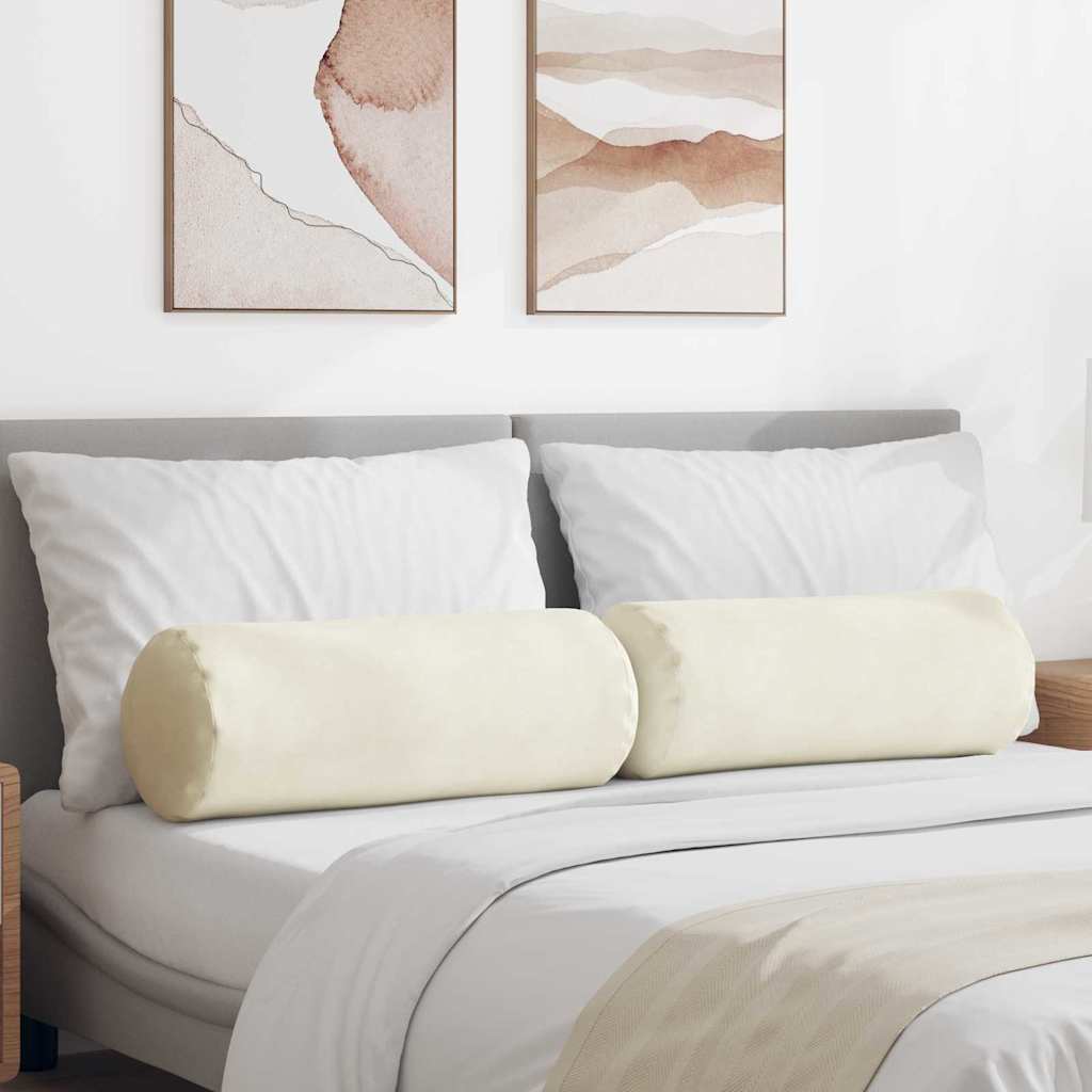 VidaXL Nackenkissen 2 Stück Creme ø 25 x 70 cm Cordstoff