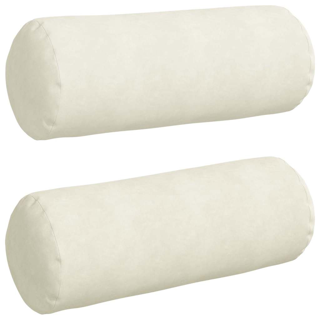 VidaXL Nackenkissen 2 Stück Creme ø 25 x 70 cm Cordstoff