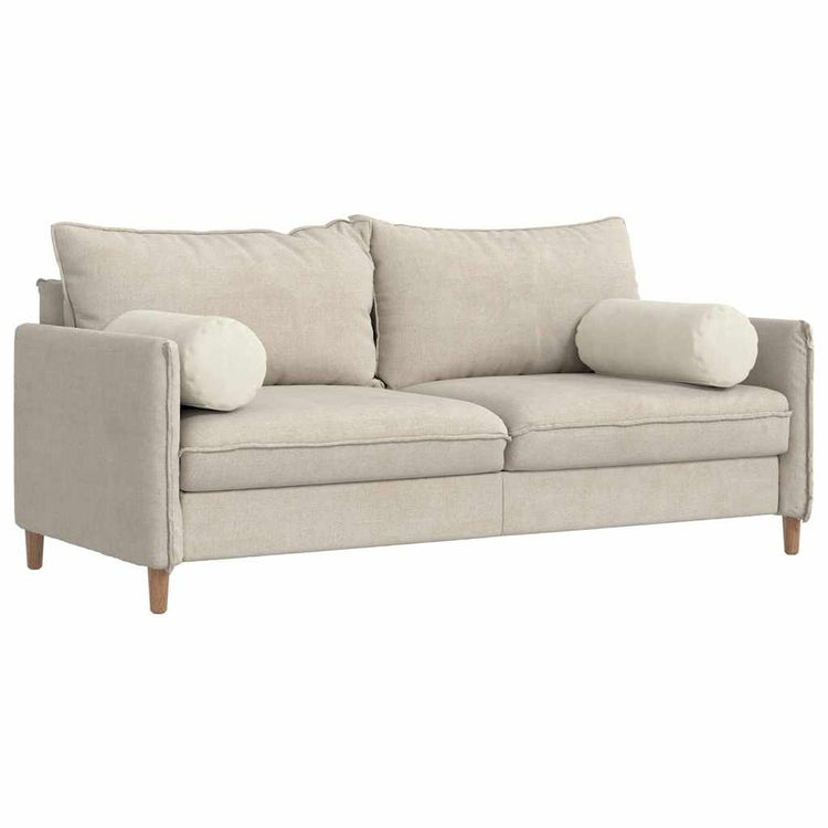 VidaXL Nackenkissen 2 Stück Creme ø 25 x 70 cm Cordstoff