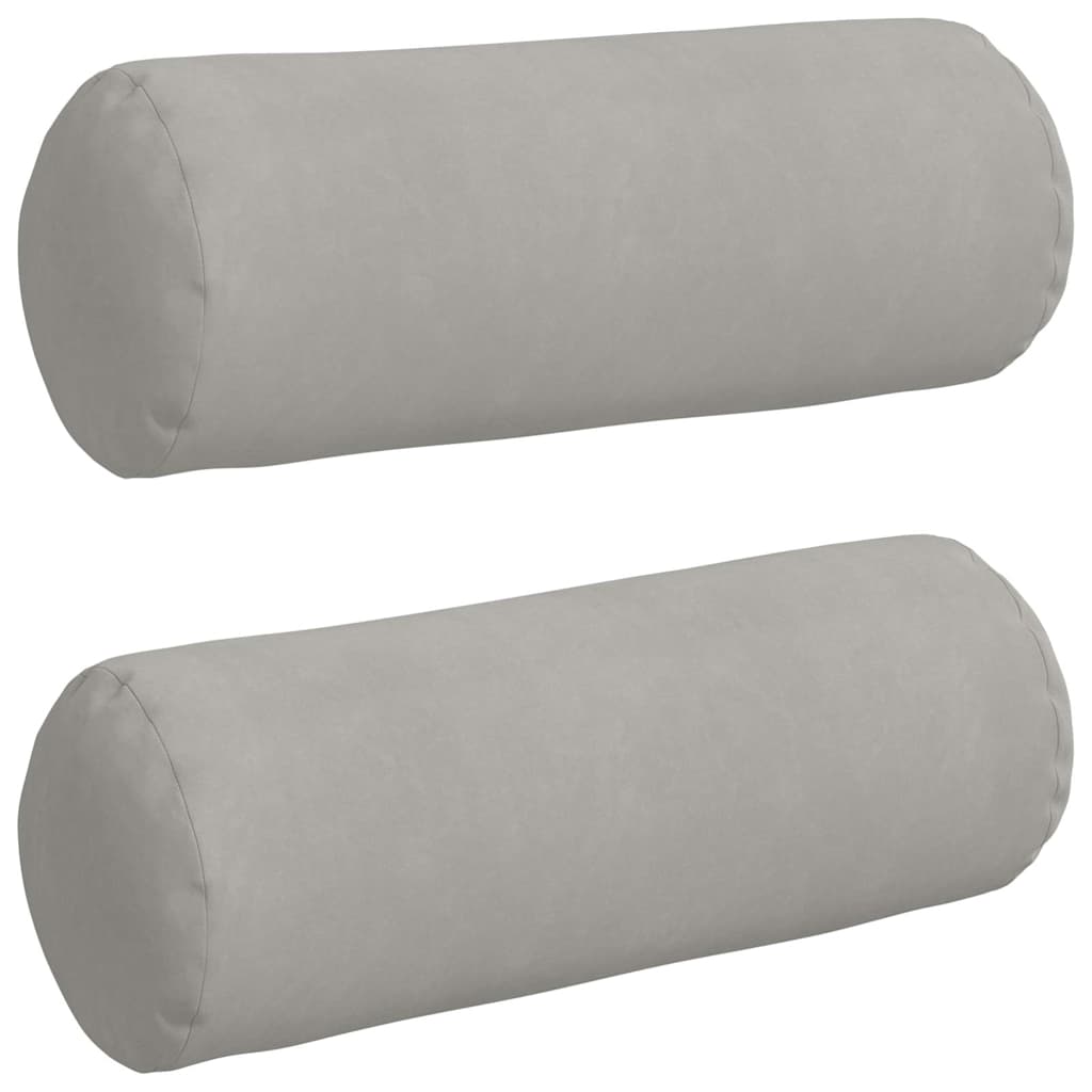 VidaXL Nackenkissen 2 Stück hellgrau ø 25 x 70 cm Mikrofaserstoff