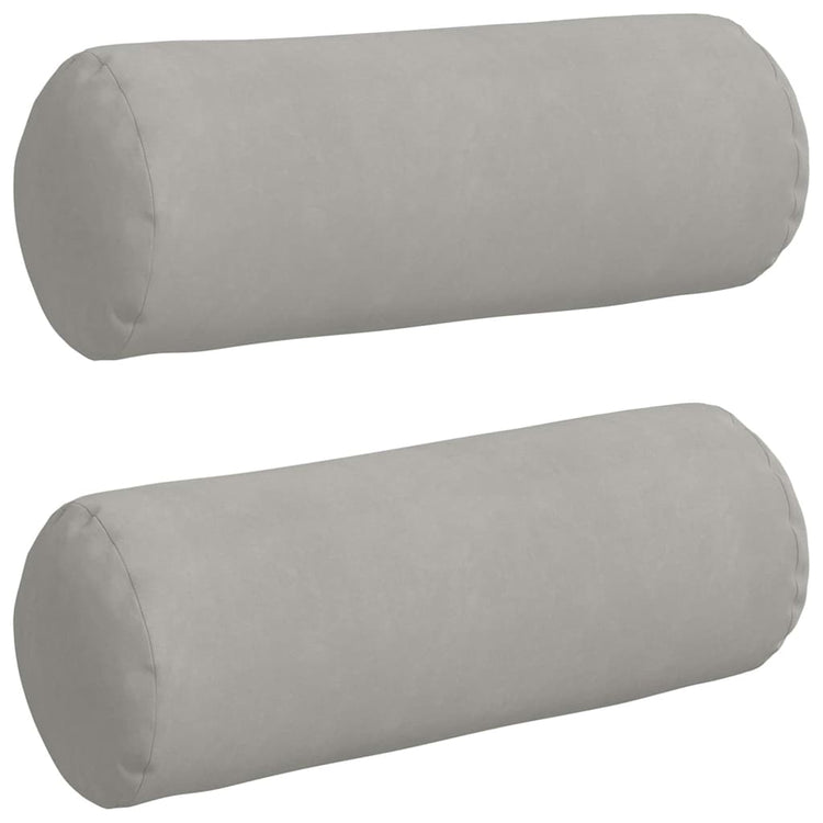 VidaXL Nackenkissen 2 Stück hellgrau ø 25 x 70 cm Mikrofaserstoff