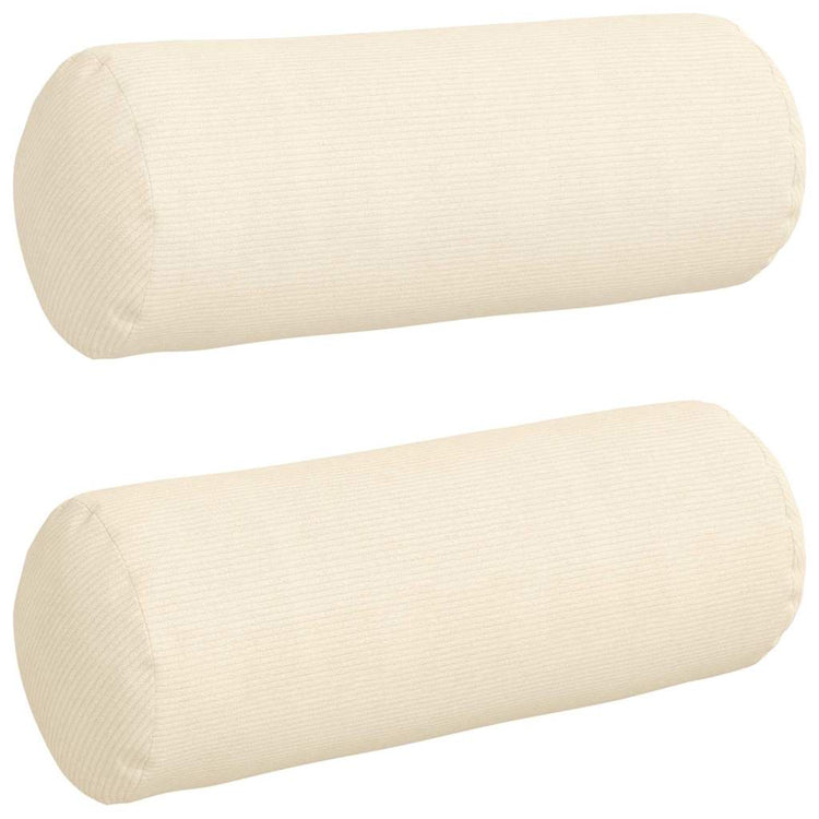 VidaXL Nackenkissen 2 Stück Creme ø 25 x 70 cm Cordstoff