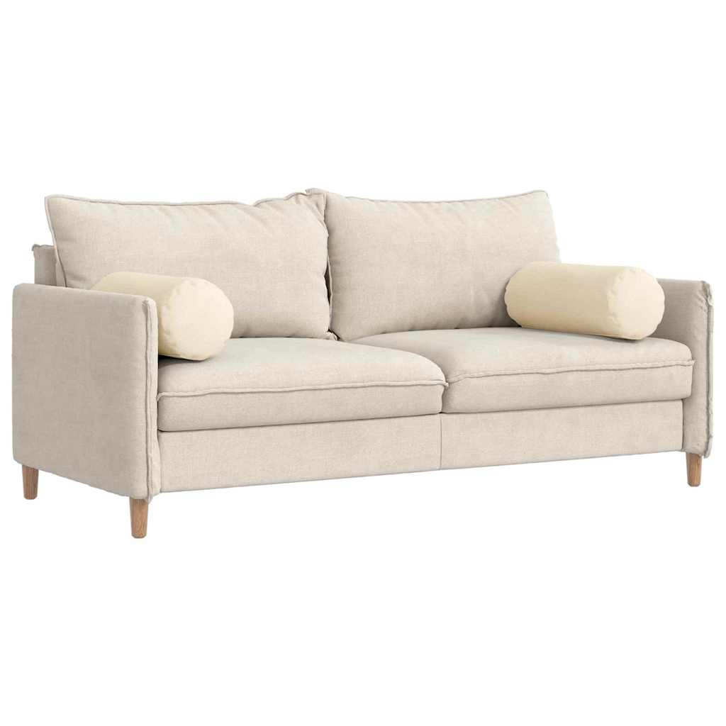 VidaXL Nackenkissen 2 Stück Creme ø 25 x 70 cm Cordstoff
