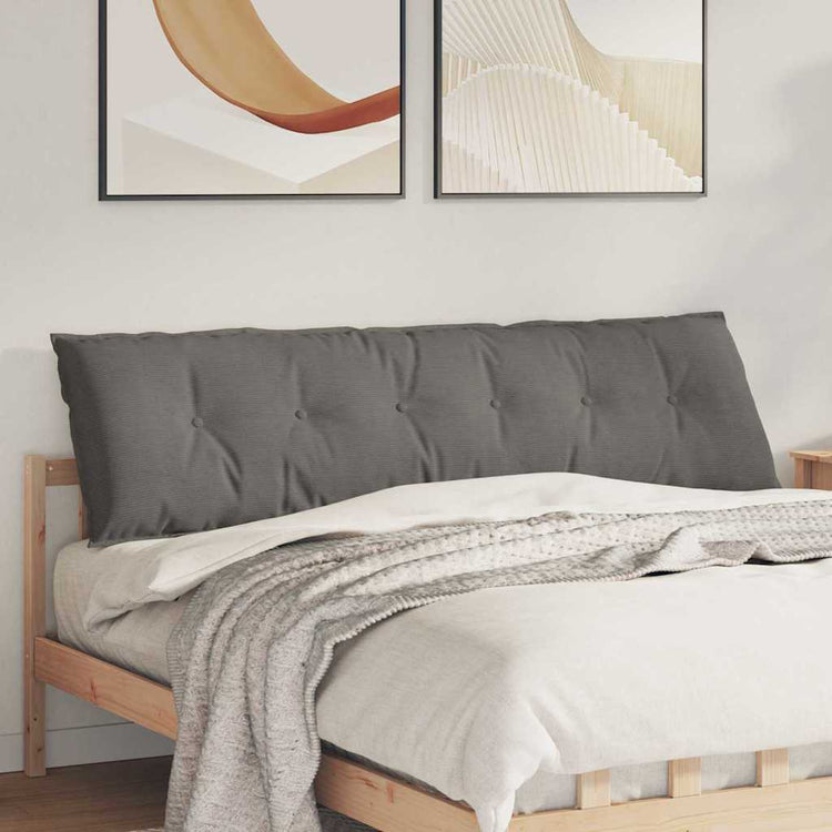 Vidaxx Rückenkissen hellgrau 180 x 50 cm Cordstoff