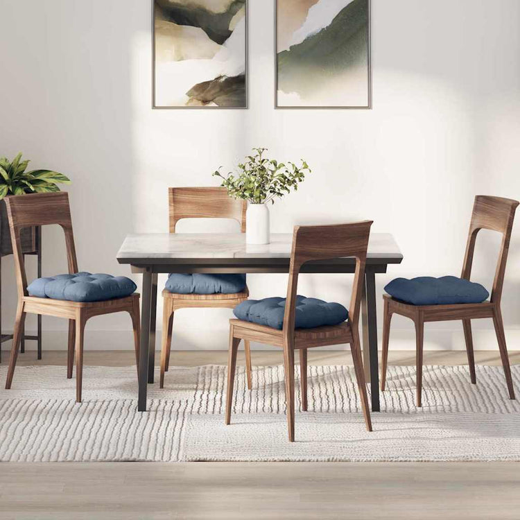 VidaXL Sitzkissen 4 Stück blau 40 x 40 cm Baumwollstoff