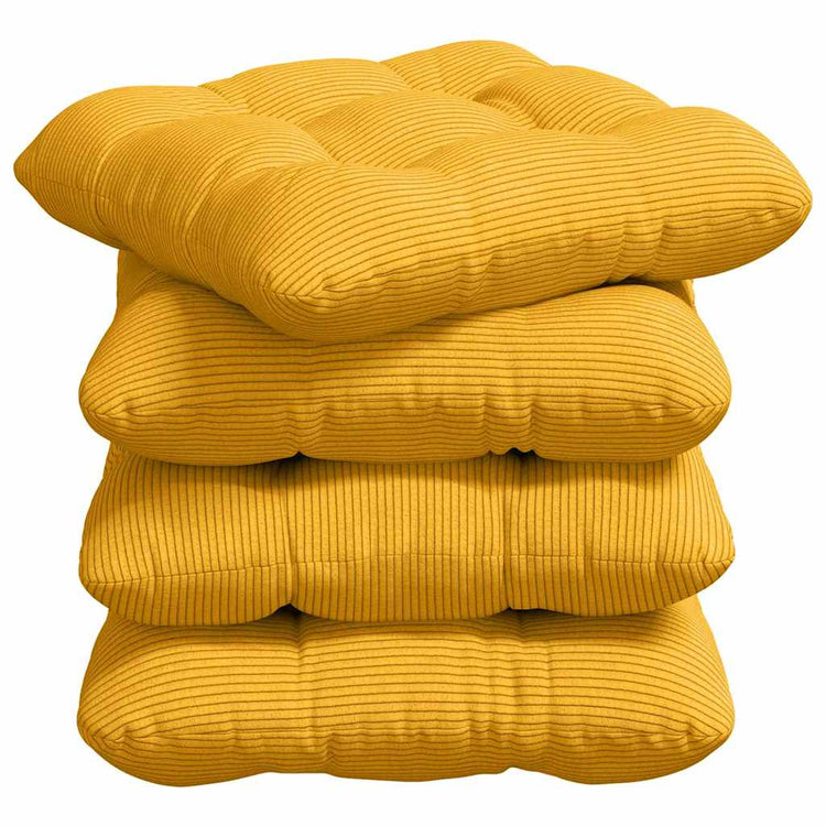 VidaXL Sitzkissen 4 Stück hellgelb 40 x 40 cm Baumwollstoff