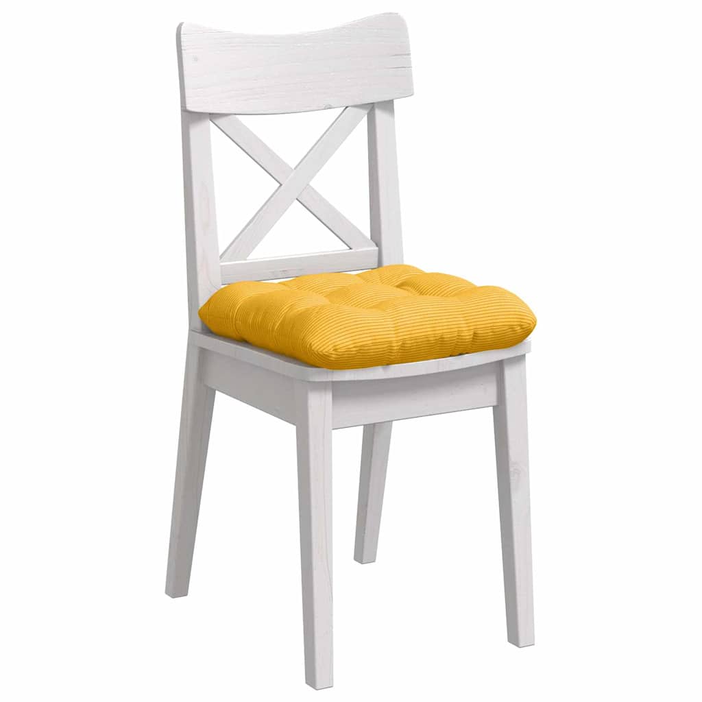 VidaXL Sitzkissen 4 Stück hellgelb 40 x 40 cm Baumwollstoff
