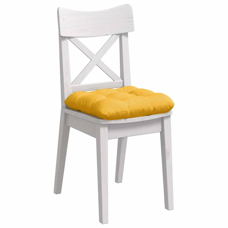 VidaXL Sitzkissen 4 Stück hellgelb 40 x 40 cm Baumwollstoff