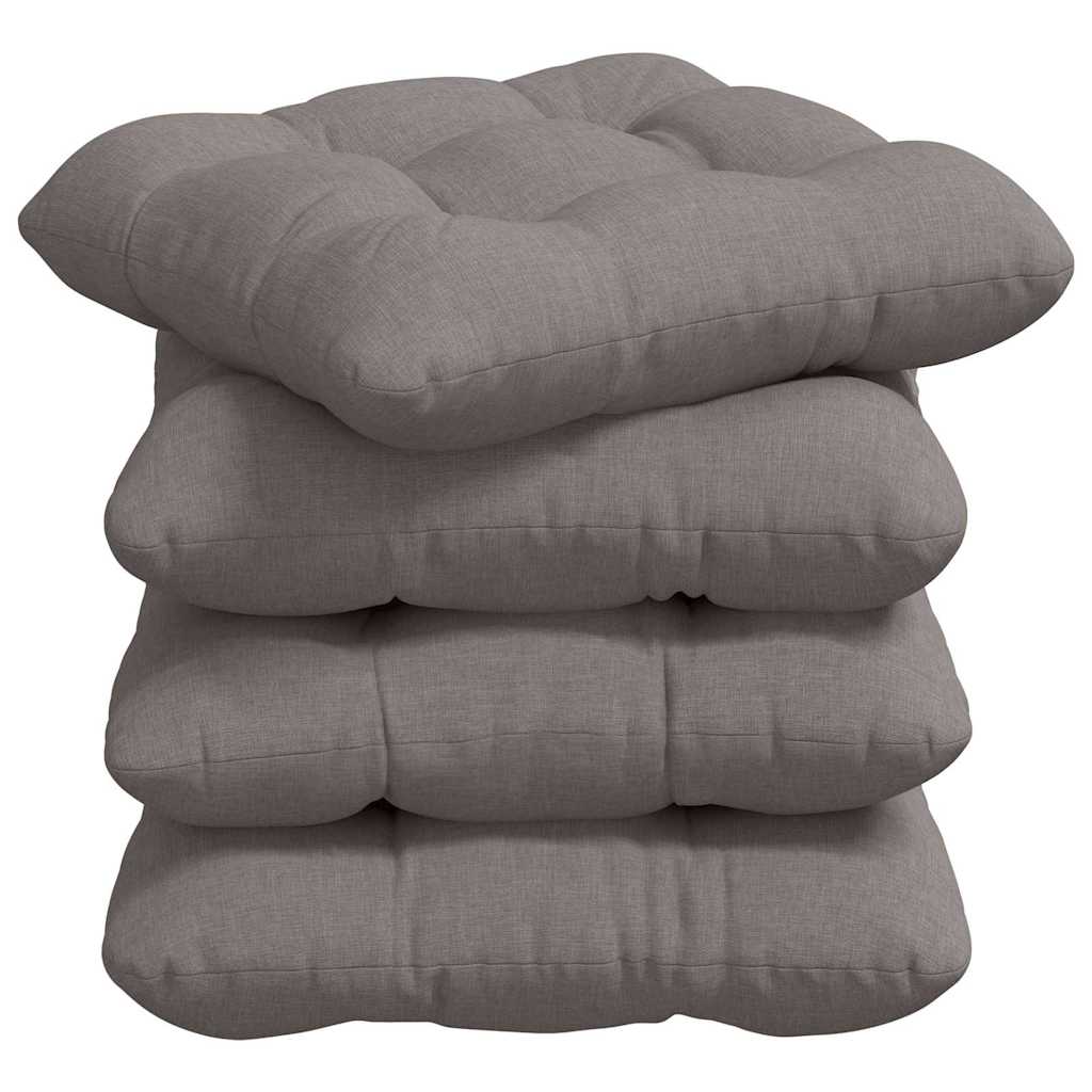 VidaXL Sitzkissen 4 Stück Taupe 45 x 45 x 12 cm Stoff