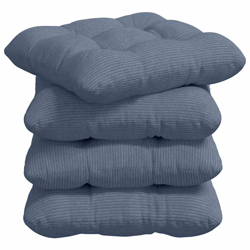 VidaXL Sitzkissen 4 Stück blau 45 x 45 cm Baumwollstoff