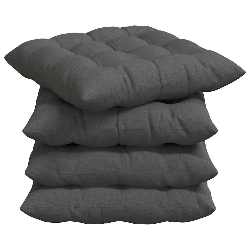 VidaXL Sitzkissen 4 Stück dunkelgrau 40 x 40 x 6 cm Stoff