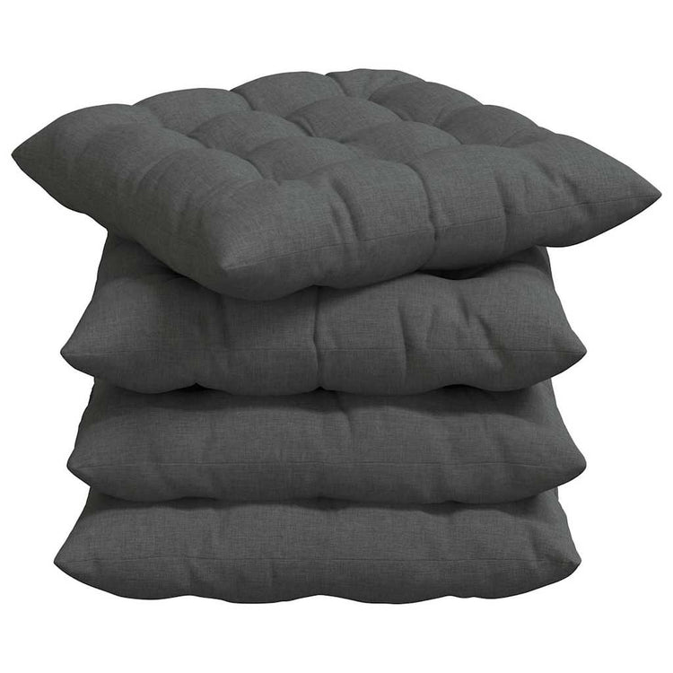 VidaXL Sitzkissen 4 Stück dunkelgrau 40 x 40 x 6 cm Stoff
