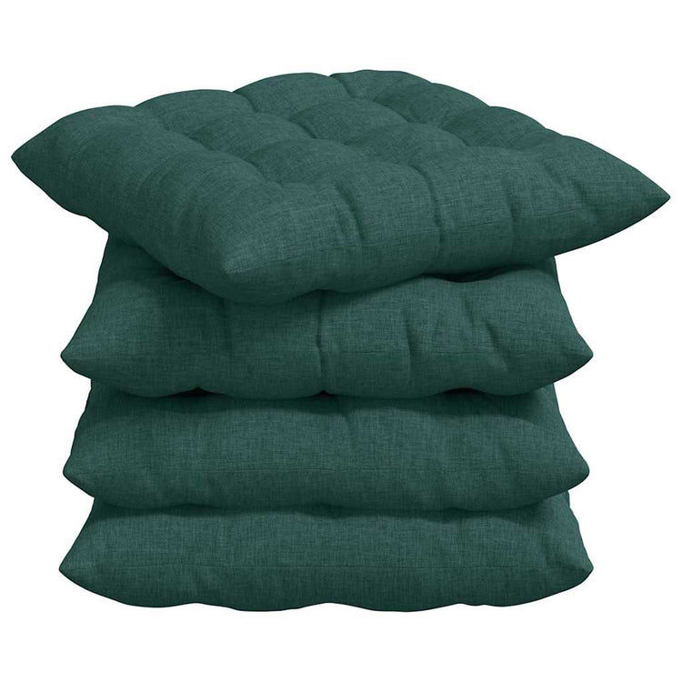 VidaXL Sitzkissen 4 Stück dunkelgrün 40 x 40 x 6 cm Stoff