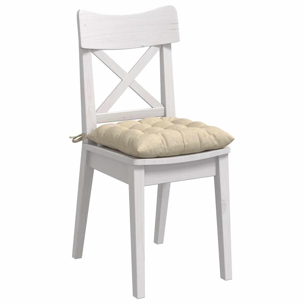 VidaXL Sitzkissen 4 Stück Creme 40 x 40 x 6 cm Stoff