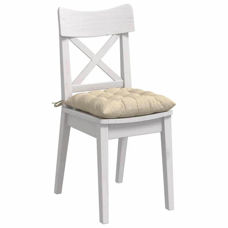 VidaXL Sitzkissen 4 Stück Creme 40 x 40 x 6 cm Stoff