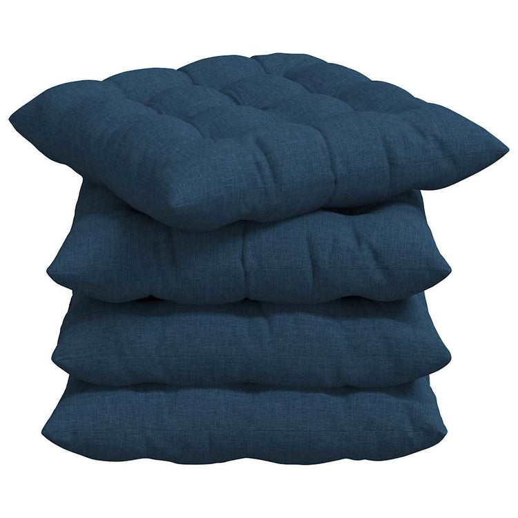 VidaXL Sitzkissen 4 Stück blau 40 x 40 x 6 cm Stoff
