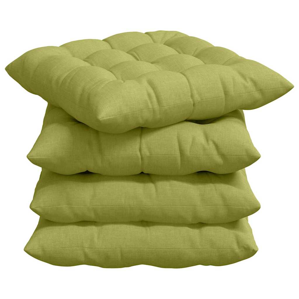 VidaXL Sitzkissen 4 Stück hellgrün 40 x 40 x 6 cm Stoff