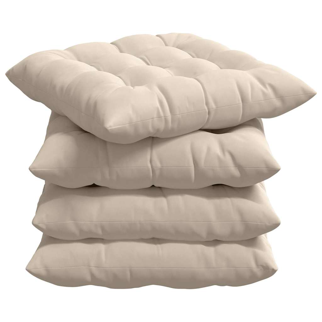 Vidaxx Sitzkissen 4 Stück beige 40 x 40 x 6 cm Mikrofaser