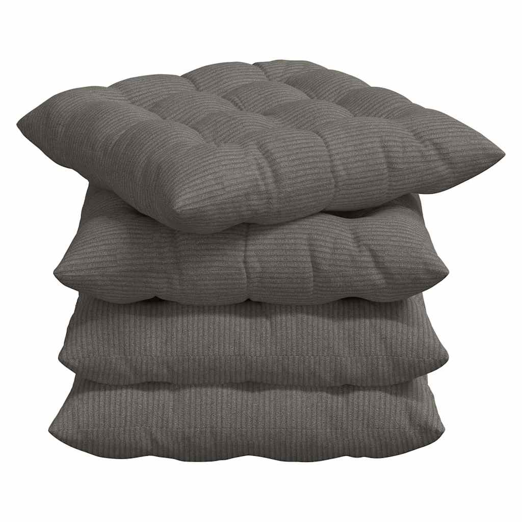 VidaXL Sitzkissen 4 Stück hellgrau 40 x 40 x 6 cm Baumwollstoff