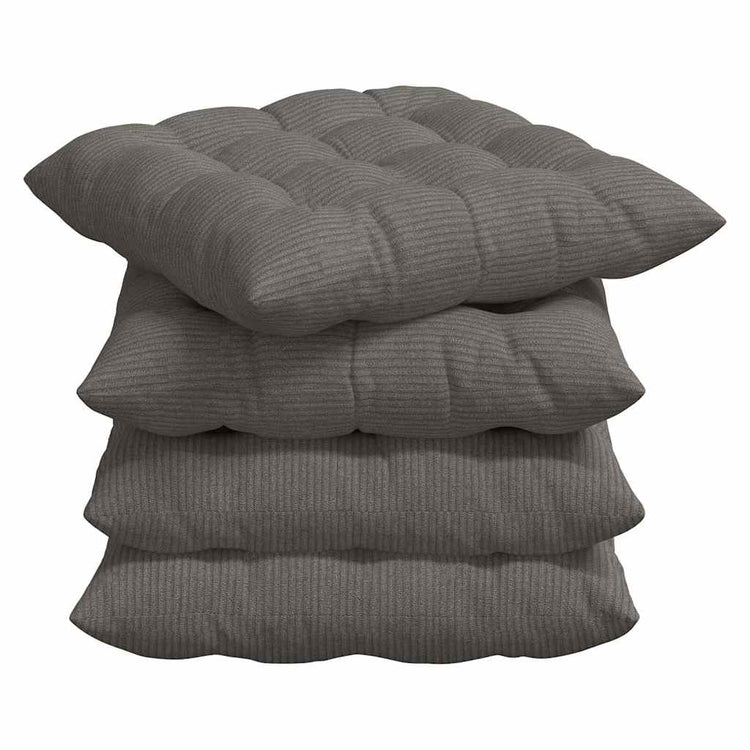 VidaXL Sitzkissen 4 Stück hellgrau 40 x 40 x 6 cm Baumwollstoff