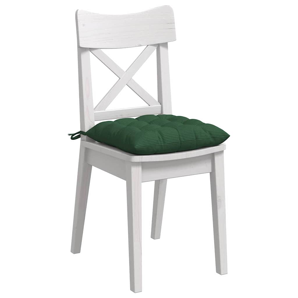 VidaXL Sitzkissen 4 Stück dunkelgrün 40 x 40 x 6 cm Baumwollstoff