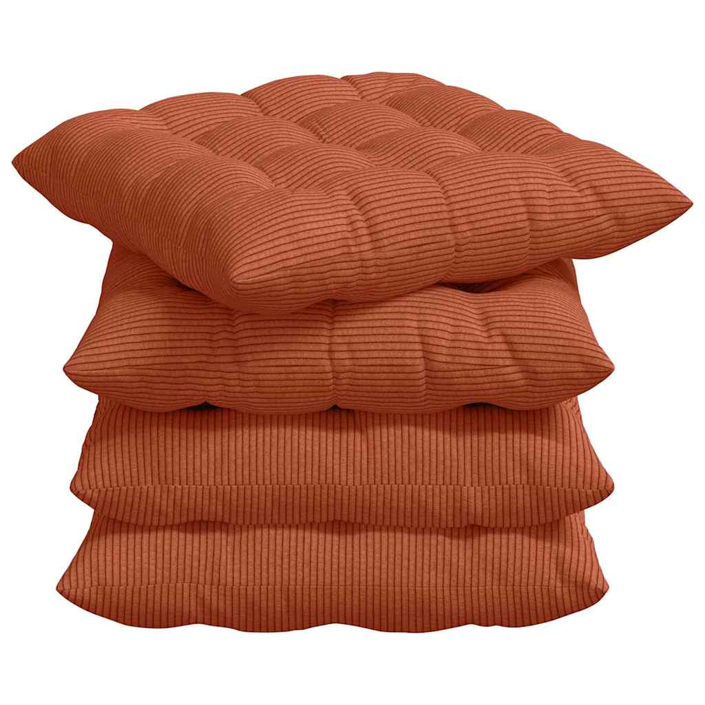 VidaXL Sitzkissen 4 Stück rot-orange 40 x 40 x 6 cm Baumwollstoff