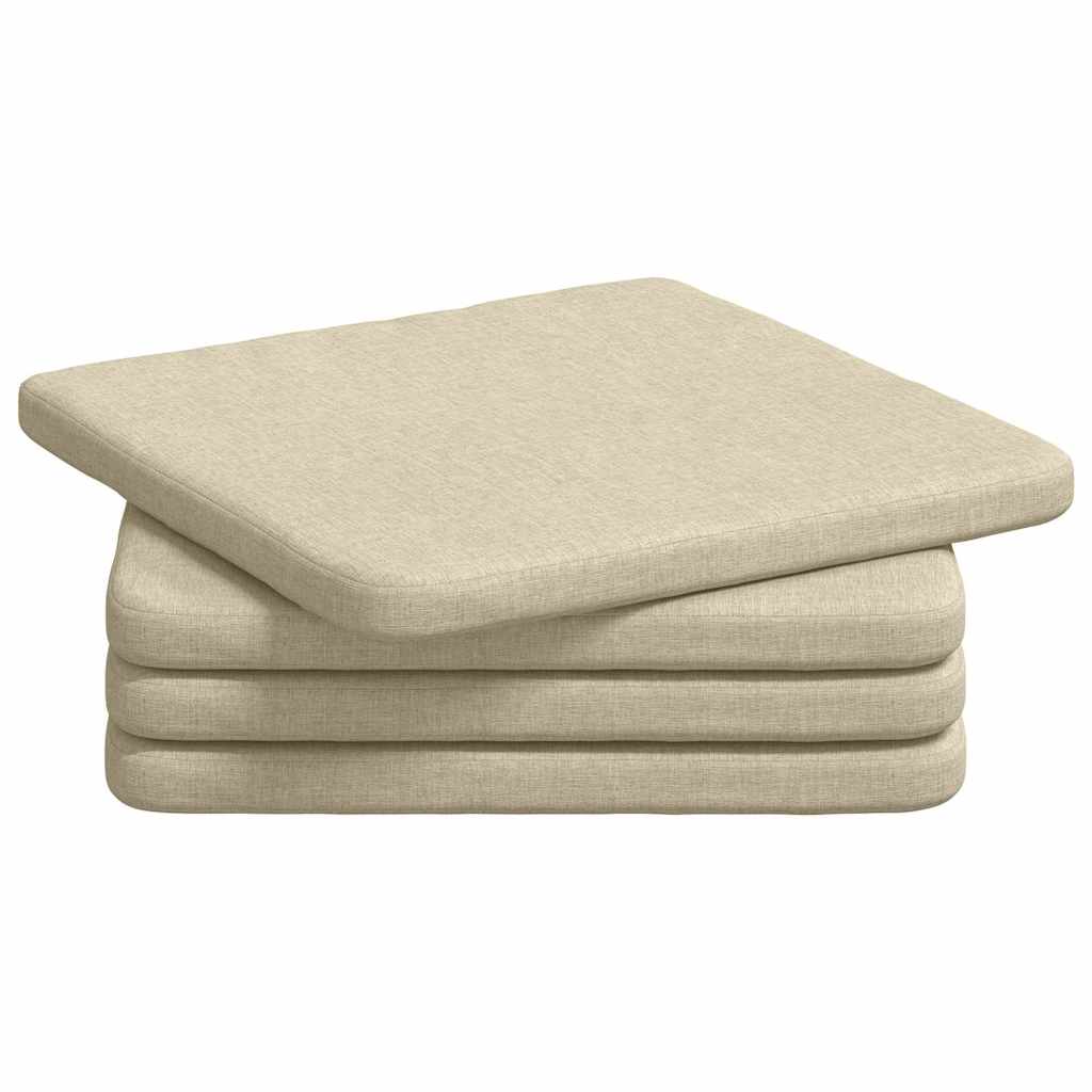 VidaXL Sitzkissen 4 Stück Creme 40 x 40 x 3 cm Stoff