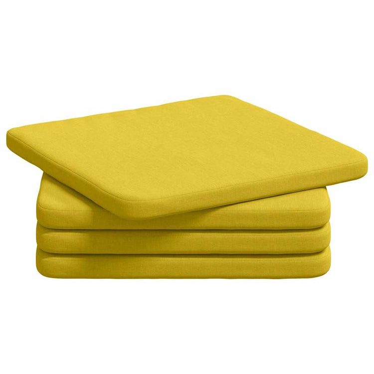 VidaXL Sitzkissen 4 Stück hellgelb 40 x 40 x 3 cm Stoff