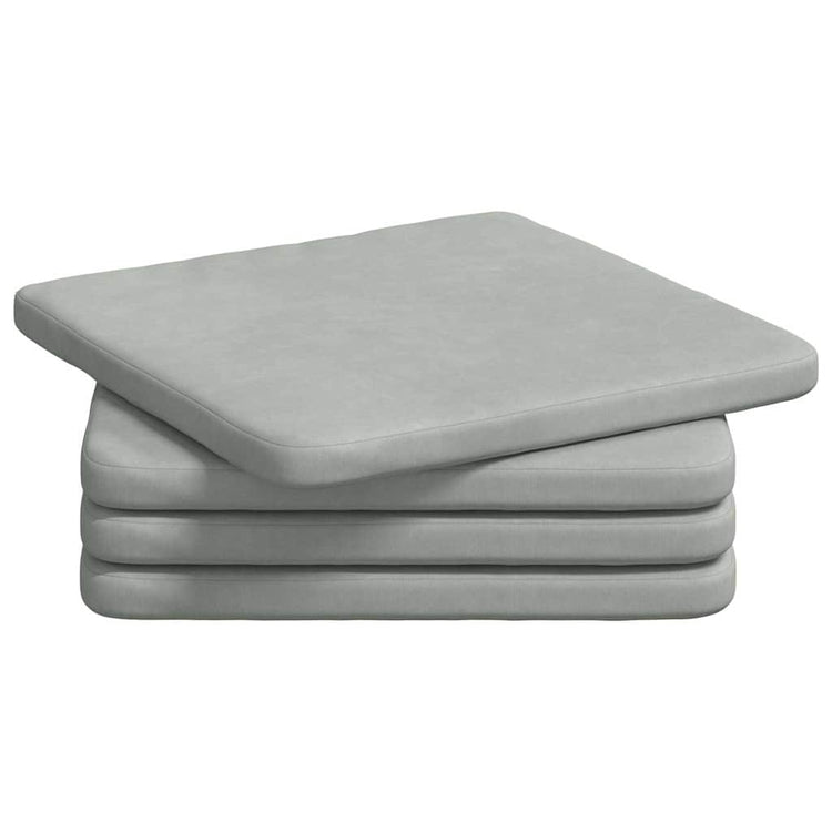VidaXL Sitzkissen 4 Stück hellgrau 40 x 40 x 3 cm Samt