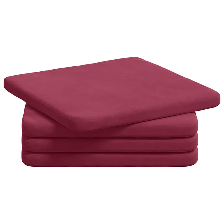 VidaXL Sitzkissen 4 Stk. Weinrot 40 x 40 x 3 cm Samt