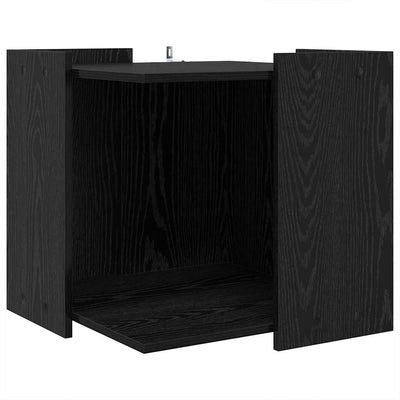 Vidaxxl Katzentoilette-Zaun schwarze Eiche 53 x 53 x 51 cm verarbeitetes Holz