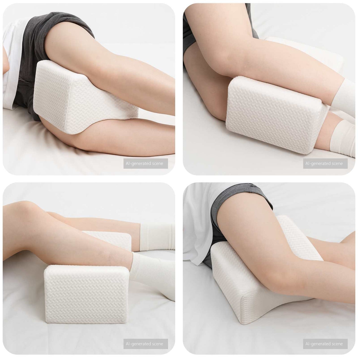 VidaXL Kniekissen aus weißem Polyester, 26 x 21,5 x 15 cm