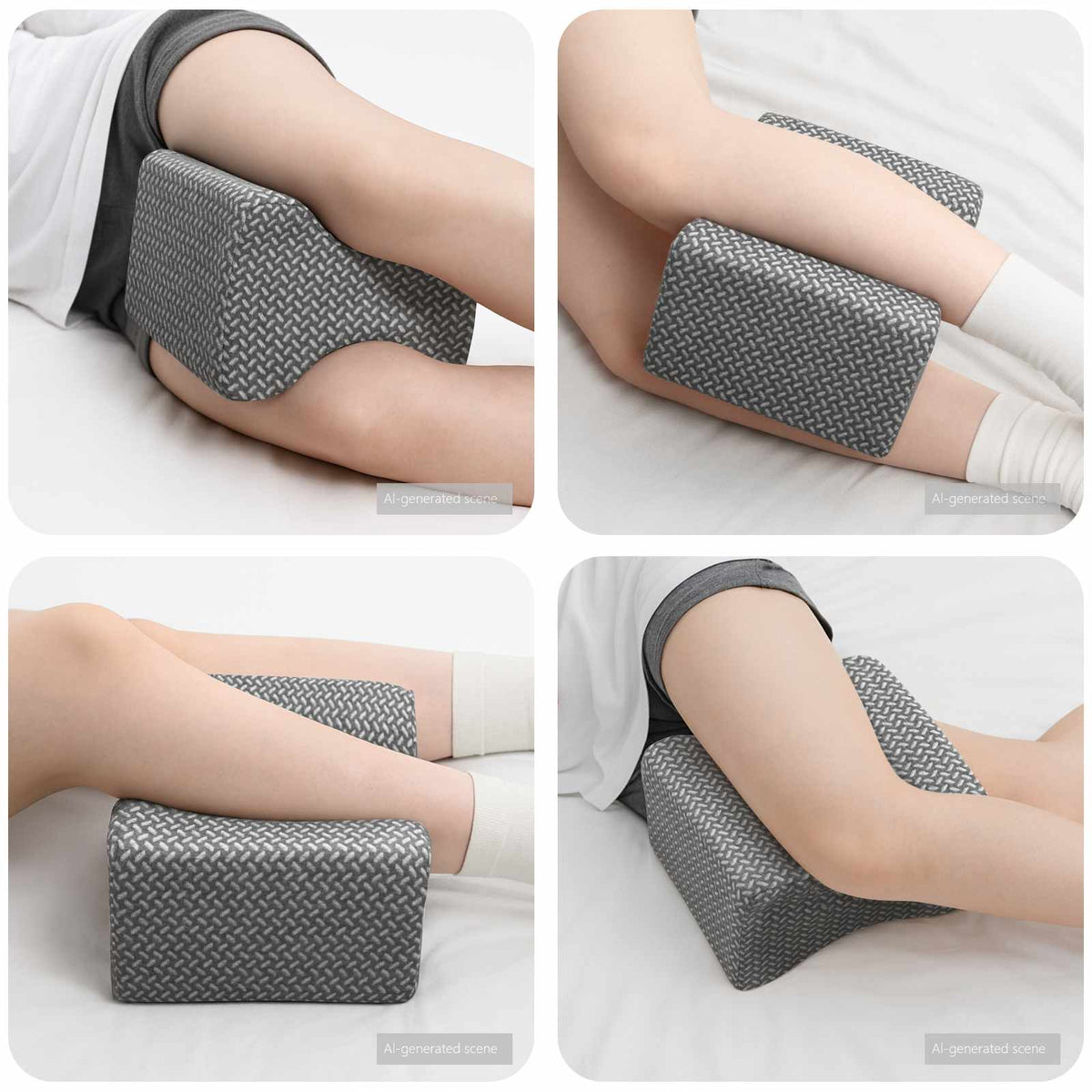 Vidaxx Kniekissen einfarbig grau 26 x 21,5 x 15 cm Polyester