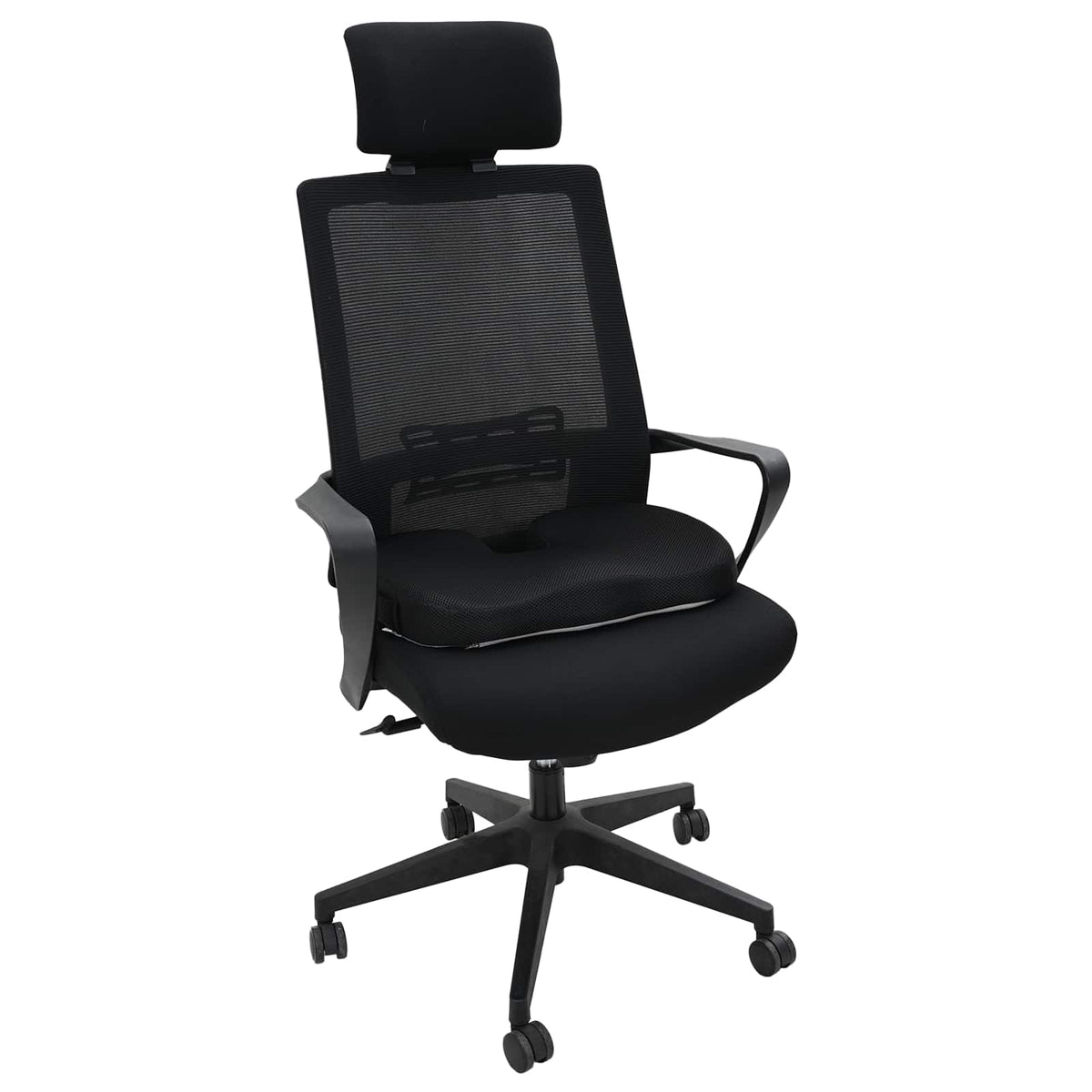 Vidaxx Sitzkissen mit Kissen schwarz 47 x 36,5 x 8 cm mit Netzstoff