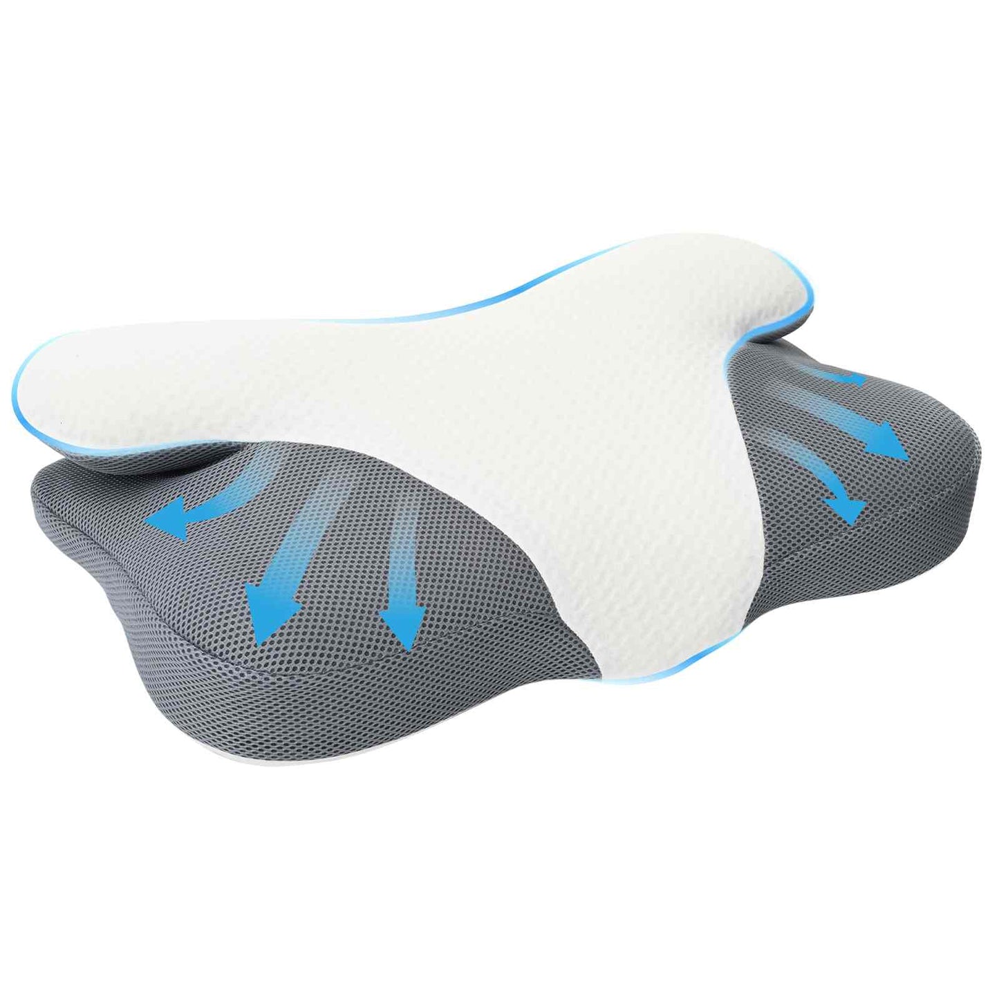 Vidaxx Nackenkissen mit Kissen weiß 57 x 36 x 13 cm Polyester