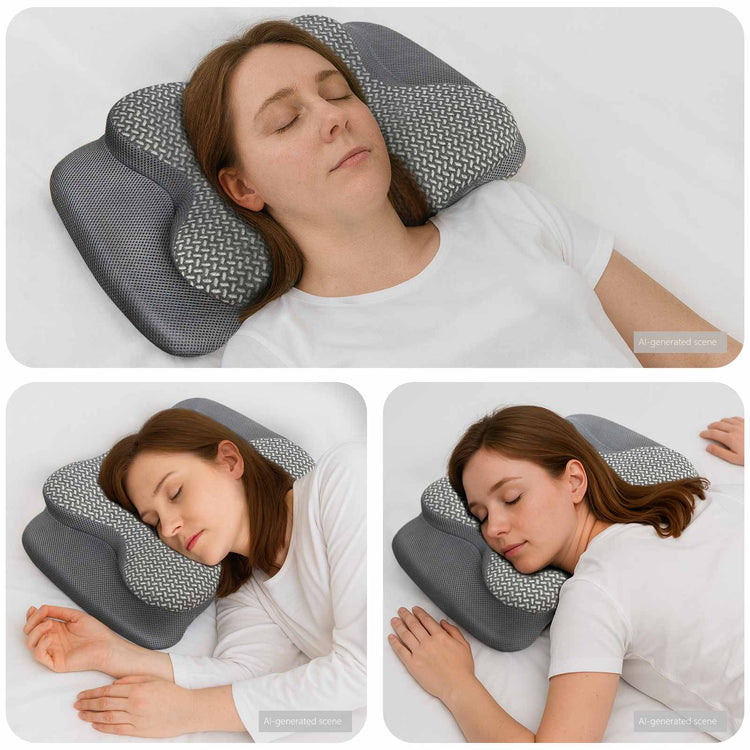 Vidaxx Nackenkissen mit grauem Kissen 58 x 38 x 12 cm Polyester