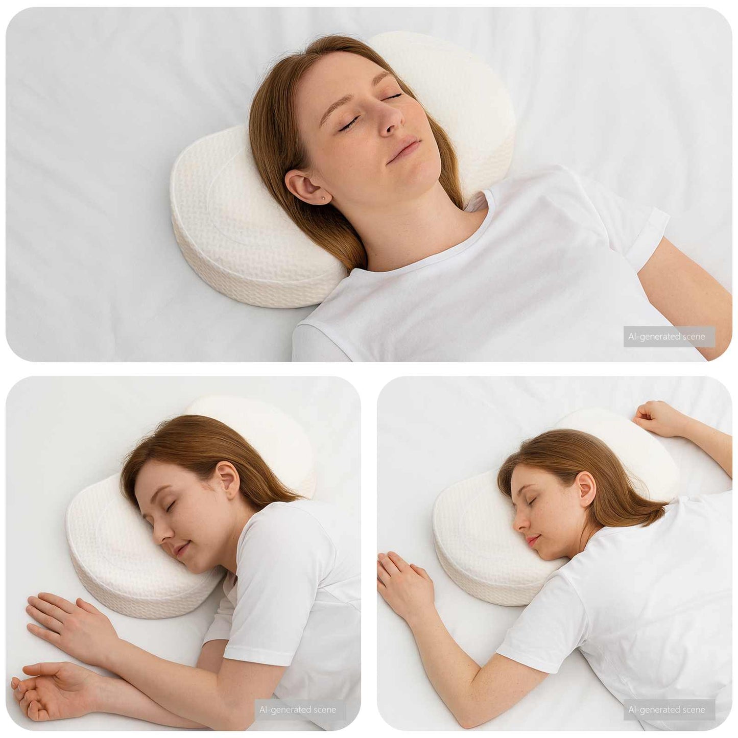 VidaXL Nackenkissen mit Kissen weiß 53 x 35 x 11 cm Polyester