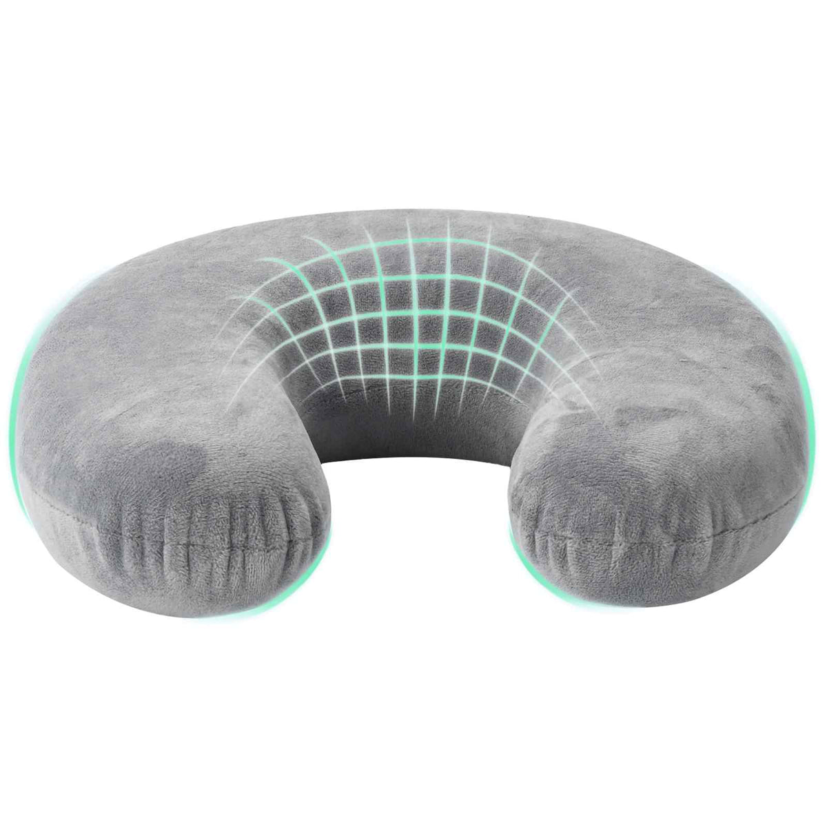 Vidaxx travel pillow for the neck gray 27 x 27 x 8.5 cm velvet