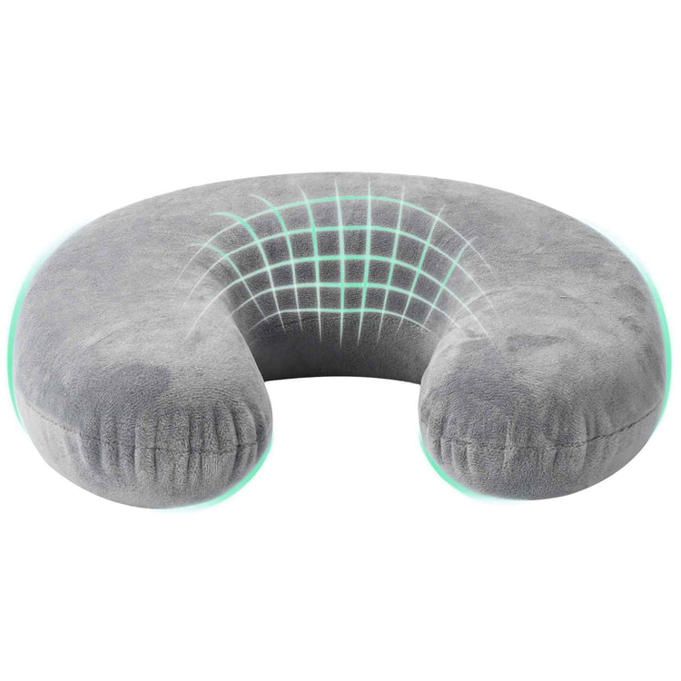Vidaxx travel pillow for the neck gray 27 x 27 x 8.5 cm velvet