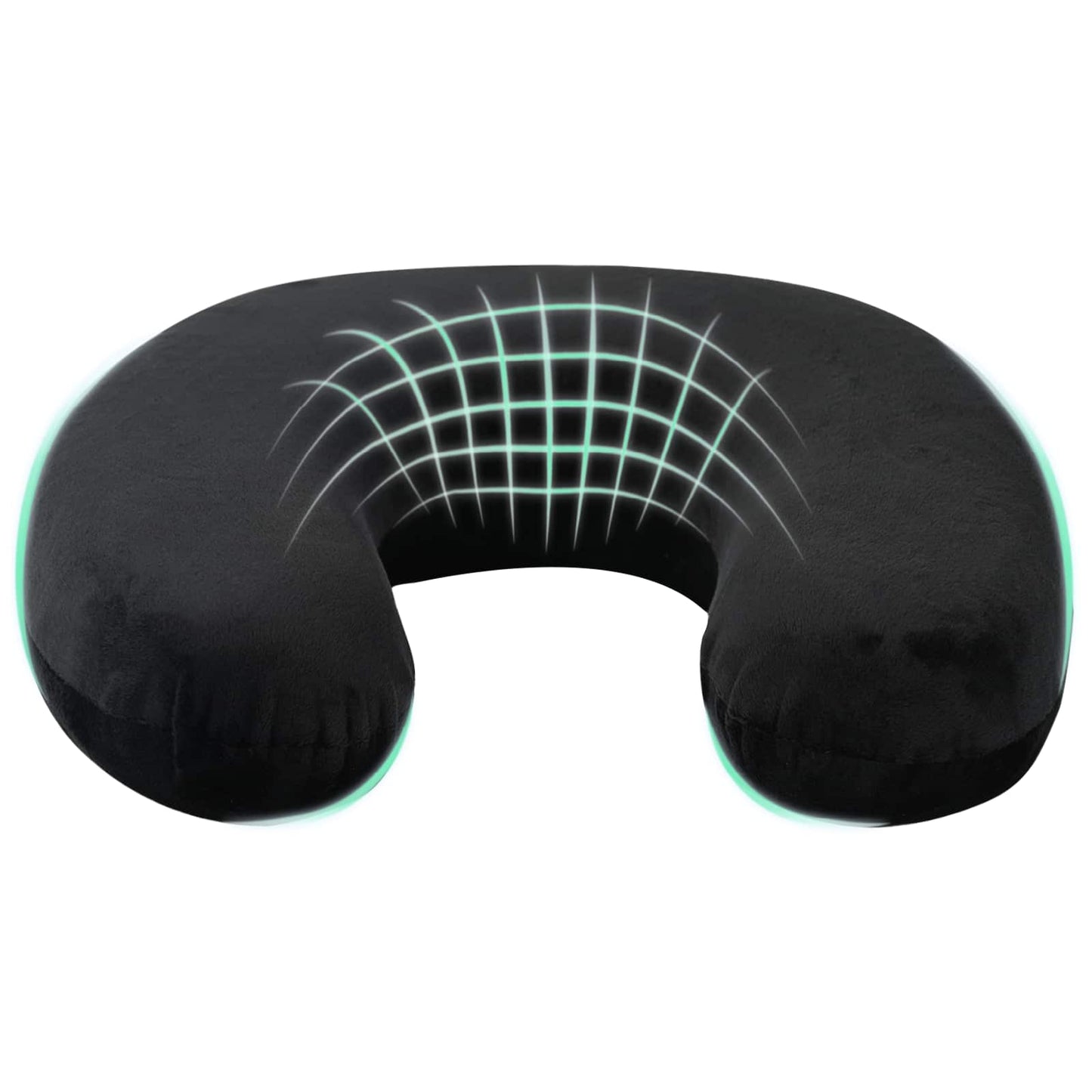 Vidaxx Reisekissen für den Nacken mit Kissen schwarz 27 x 27 x 8 cm Samt